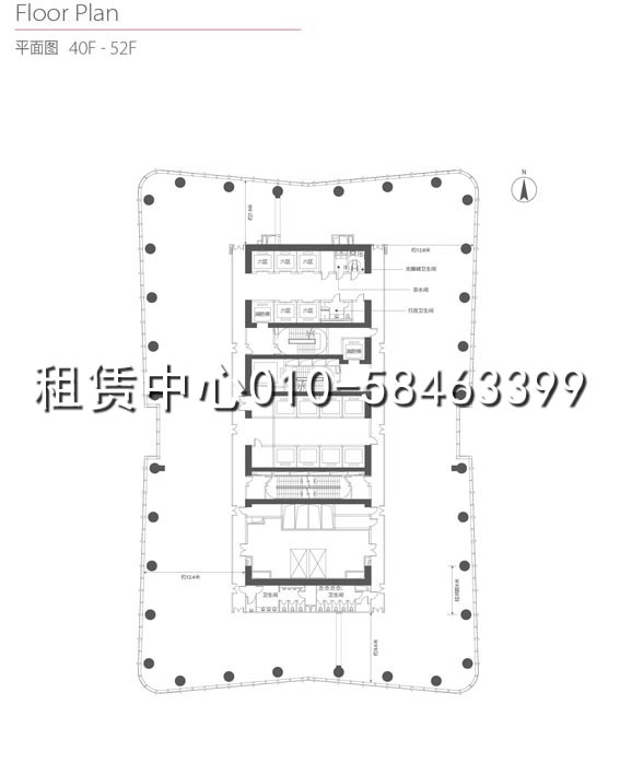 财富金融中心40-52F平面图